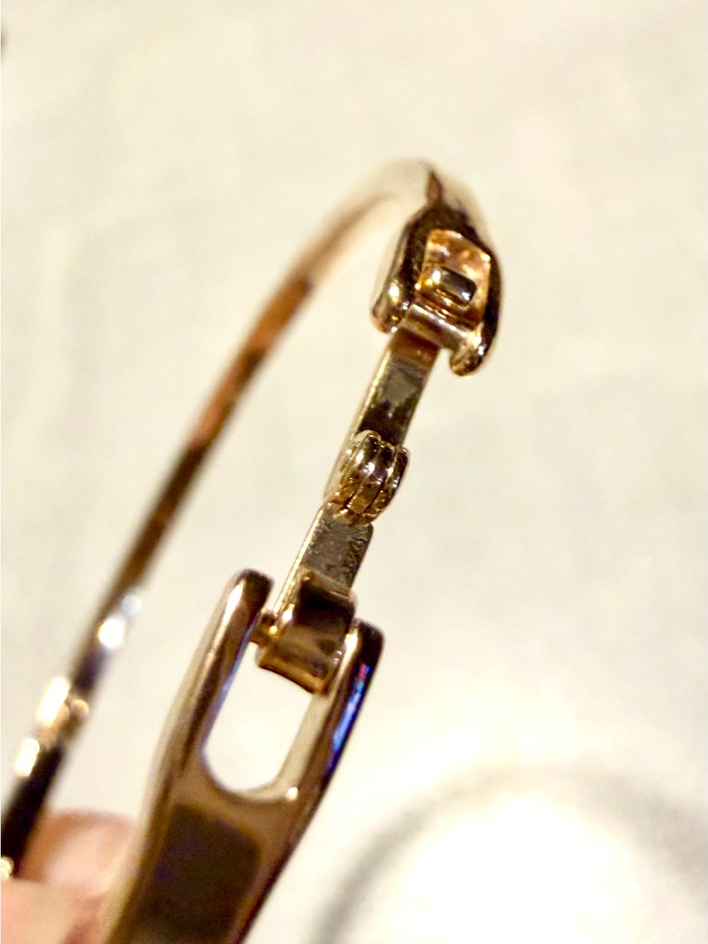 Gold Dolphin Pearl Accent Bangle Bracelet - Picture 6 of 7